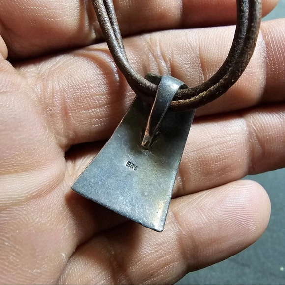 Sterling Silver 925 Pave Turquoise Stone Inlay Double Strand Necklace 15 In Long - Picture 7 of 9